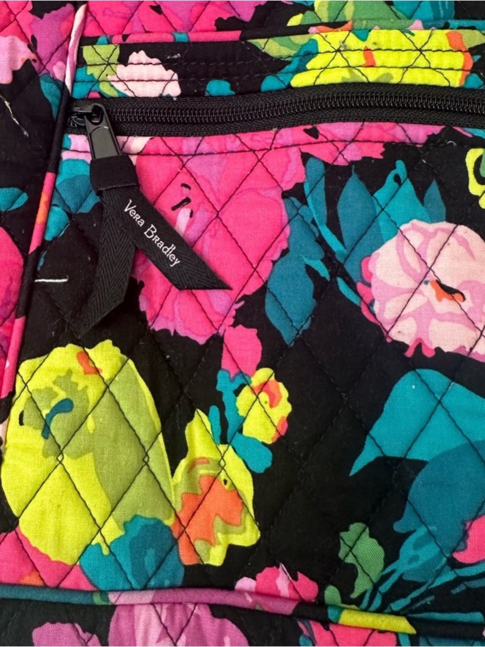 Vera Bradley "Hilo Meadow" Quilted Bold Multicolor Floral Crossbody Purse - Picture 6 of 6
